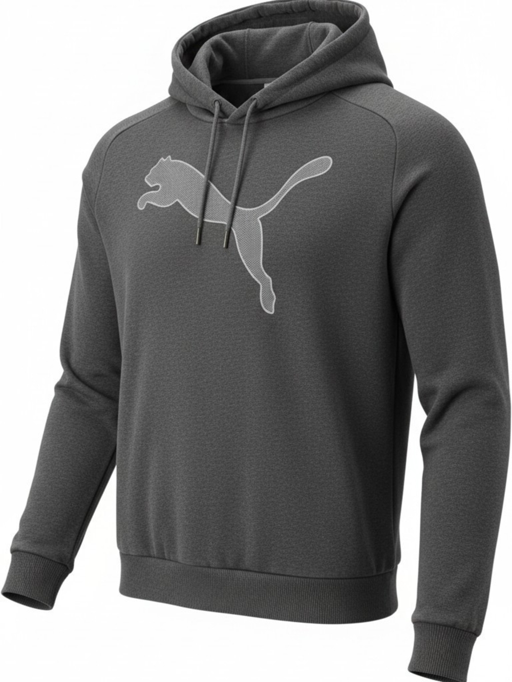 Puma Dark Gray Pullover Hoodie with Puma Cat Logo